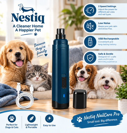 Nestiq GroomPro™ Complete Kit – Grooming Vacuum + Nail Grinder